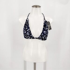 New Tavik Lily Blue & White Floral Bikini Triangle Top
